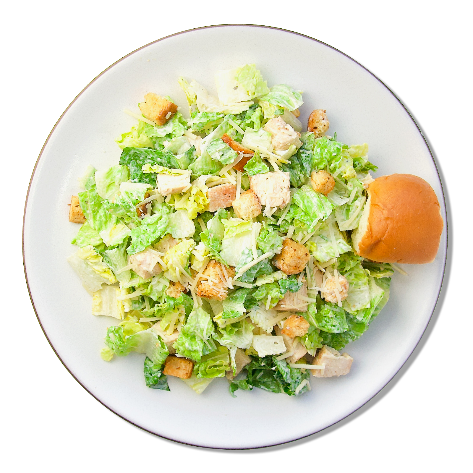 plated Chicken Caesar Salad