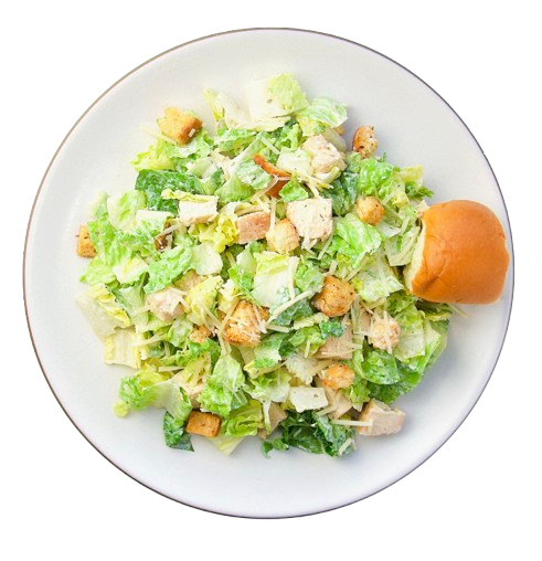 plated Chicken Caesar Salad