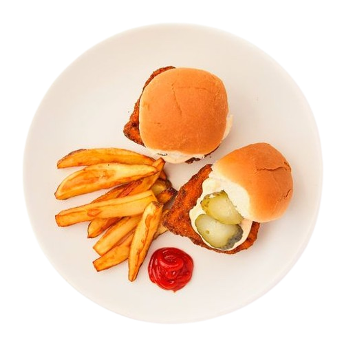 plated Chicken Sliders